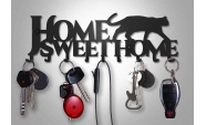 Home Sweet Home kulcstartó feliratú kulcstartó fekete színben 9 akasztóval 4