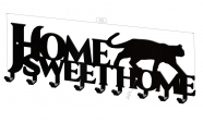 Home Sweet Home kulcstartó feliratú kulcstartó fekete színben 9 akasztóval 5