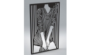 Fali dekoráció, Silhouette Girl modell2, 87x54 cm, acél, fekete 2