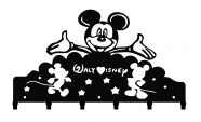 Mickey Mouse kulcstartó 6 db akasztóval, 25*25 cm, Fekete színű