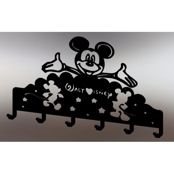 Mickey Mouse kulcstartó 6 db akasztóval, 25*25 cm, Fekete színű 2