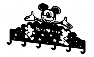 Mickey Mouse kulcstartó 6 db akasztóval, 25*25 cm, Fekete színű 3