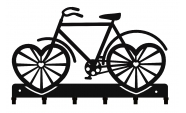 Bicikli kulcstartó model 2 fekete színben 6 akasztóval