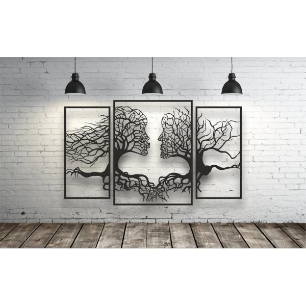 Tree Kiss fali dekoráció 3 darabos szett , fekete, 1960 x 1200 mm, vastagság 2 mm, fém 4