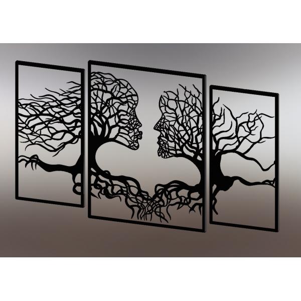 Tree Kiss fali dekoráció 3 darabos szett , fekete, 1960 x 1200 mm, vastagság 2 mm, fém 5