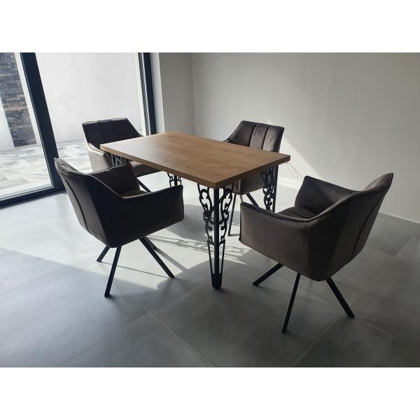 Négy darabos asztalláb szett, fém, elektrosztatikusan festett, fekete, Model 1, 72cm 2