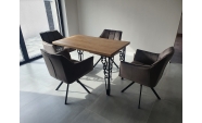 Négy darabos asztalláb szett, fém, elektrosztatikusan festett, fekete, Model 1, 72cm 3