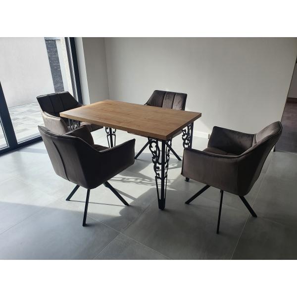 Négy darabos asztalláb szett, fém, elektrosztatikusan festett, fekete, Model 1, 72cm 3