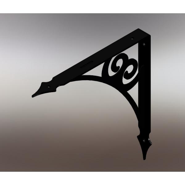 Dekoratív polctartó, 15X15 cm, acél, fekete 3