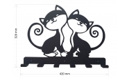 Macskák fém fogas model 4, fekete 3
