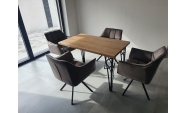 Négy darabos asztalláb szett, fém, elektrosztatikusan festett, fekete, Model 2, 71cm 2