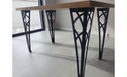 Négy darabos asztalláb szett, fém, elektrosztatikusan festett, fekete, Model 2, 71cm 5