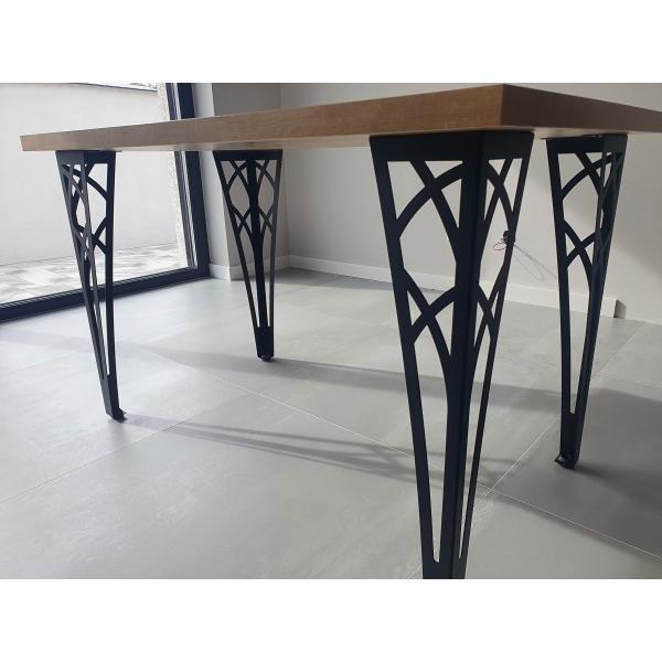 Négy darabos asztalláb szett, fém, elektrosztatikusan festett, fekete, Model 2, 71cm 5