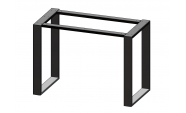Két darabos asztalláb szett, Széles profilú fém 80x20 mm, Elektrosztatikus festés, Matt fekete, 72x50x8 cm 1