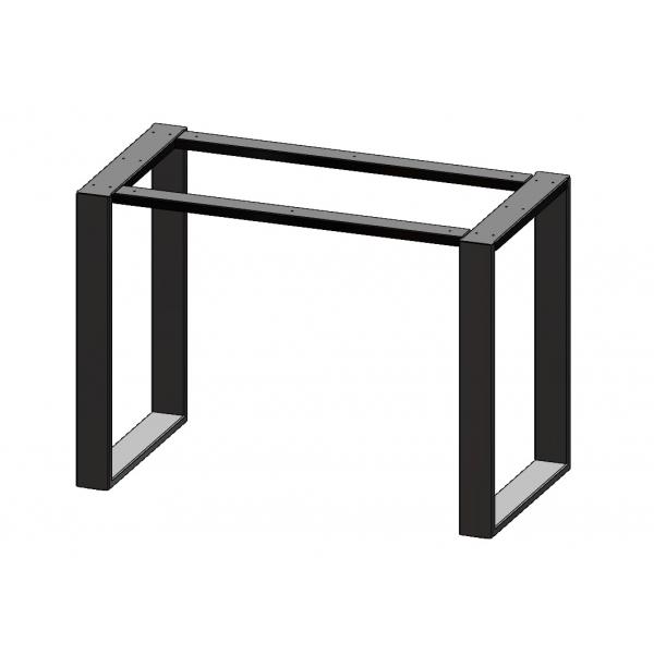 Két darabos asztalláb szett, Széles profilú fém 80x20 mm, Elektrosztatikus festés, Matt fekete, 72x50x8 cm 1
