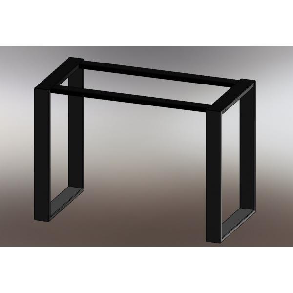 Két darabos asztalláb szett, Széles profilú fém 80x20 mm, Elektrosztatikus festés, Matt fekete, 72x50x8 cm 4