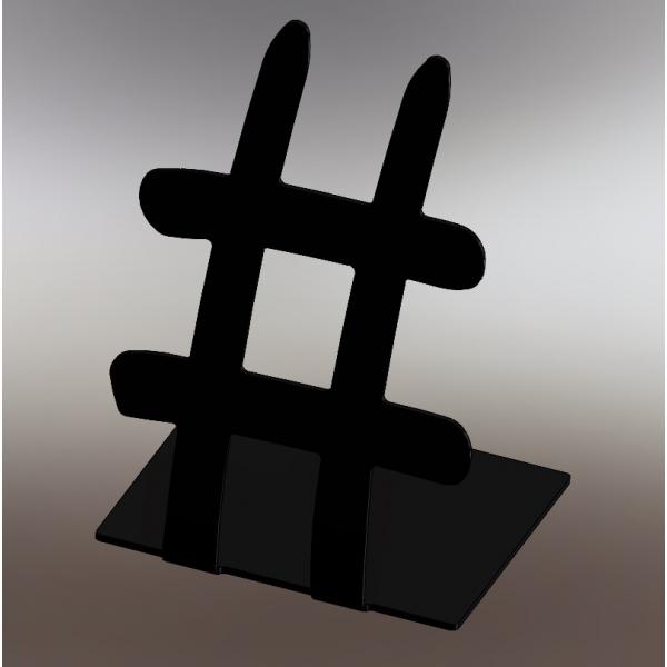 Hashtag könyvtámasz, 180x110 mm, fém, matt fekete 3
