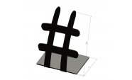 Hashtag könyvtámasz, 180x110 mm, fém, matt fekete 5