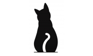 Macska könyvtámasz, 180x110 mm, fém, matt fekete 1