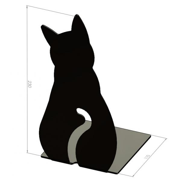 Macska könyvtámasz, 180x110 mm, fém, matt fekete 4