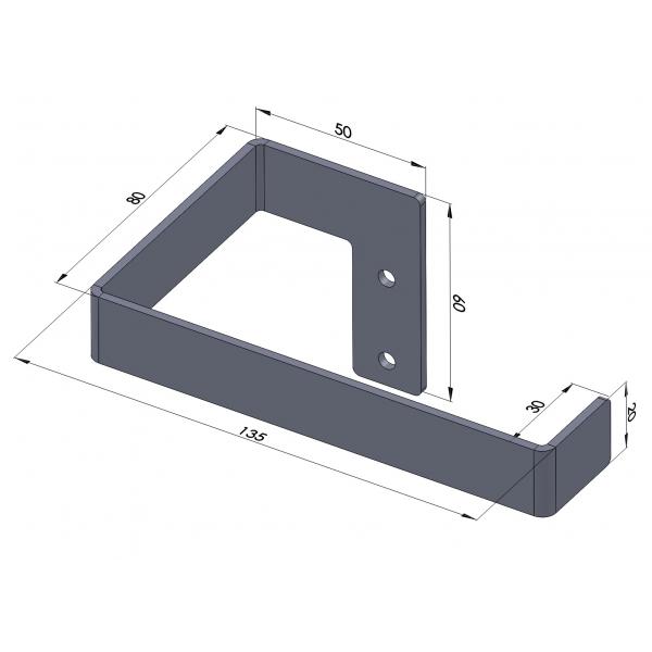 WC-papír tartó, fekete, Model 2, 135x80x2.5 mm 3