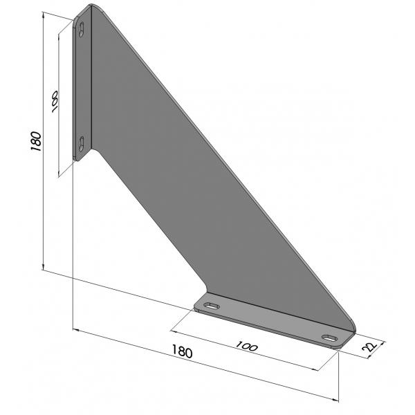 2 db-os készlet Fém polctartó modell 1, 18x18 cm, acél, fekete 6